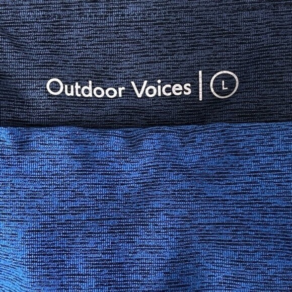 Outdoor Voices Leggings Large Blue 7/8 Tri Tone Warmup Leggings Colorblock - Picture 9 of 9
